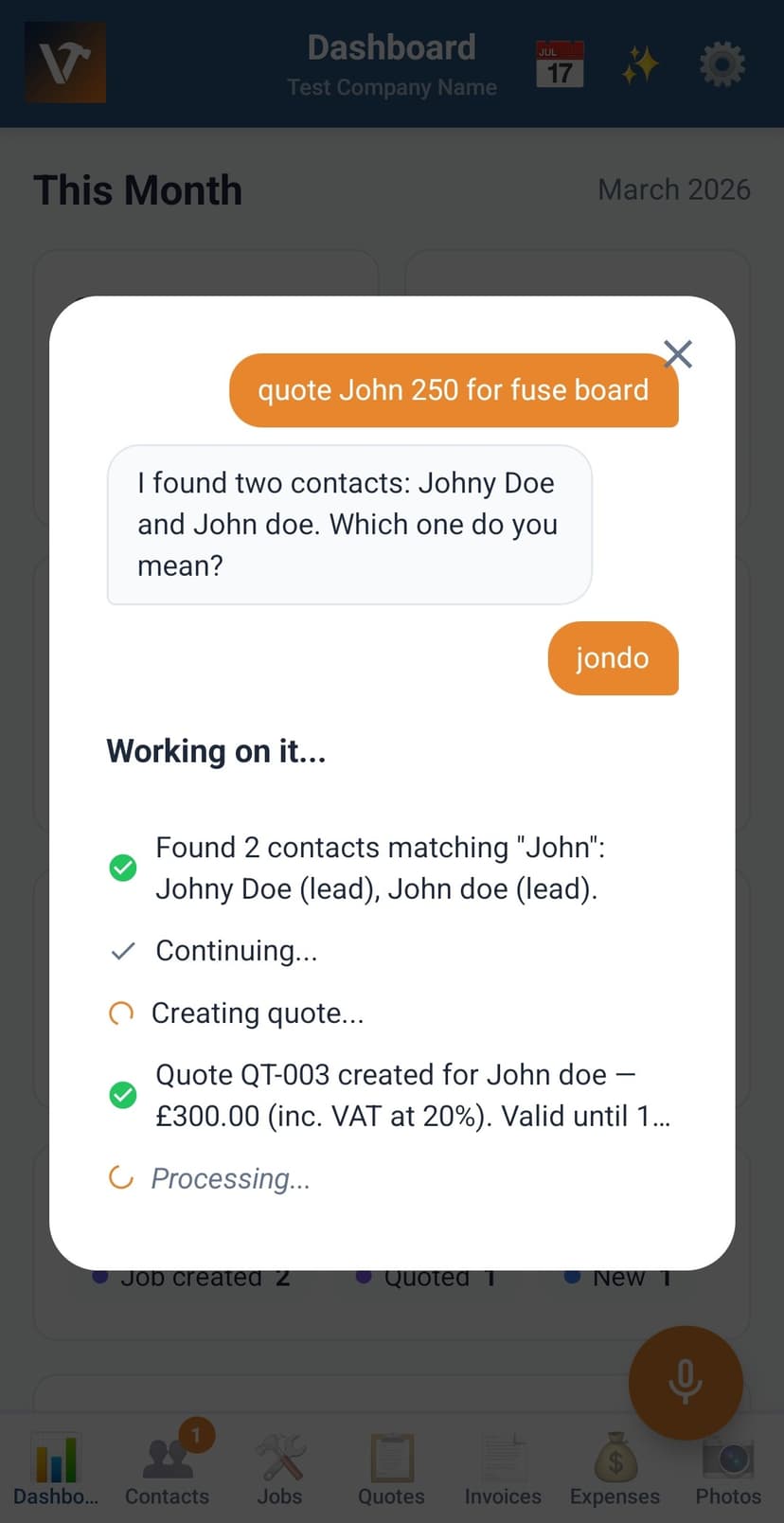 VioTrade AI voice agent - hands-free business app for UK tradesmen
